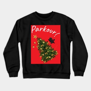 Christmas Cat Parkour Crewneck Sweatshirt